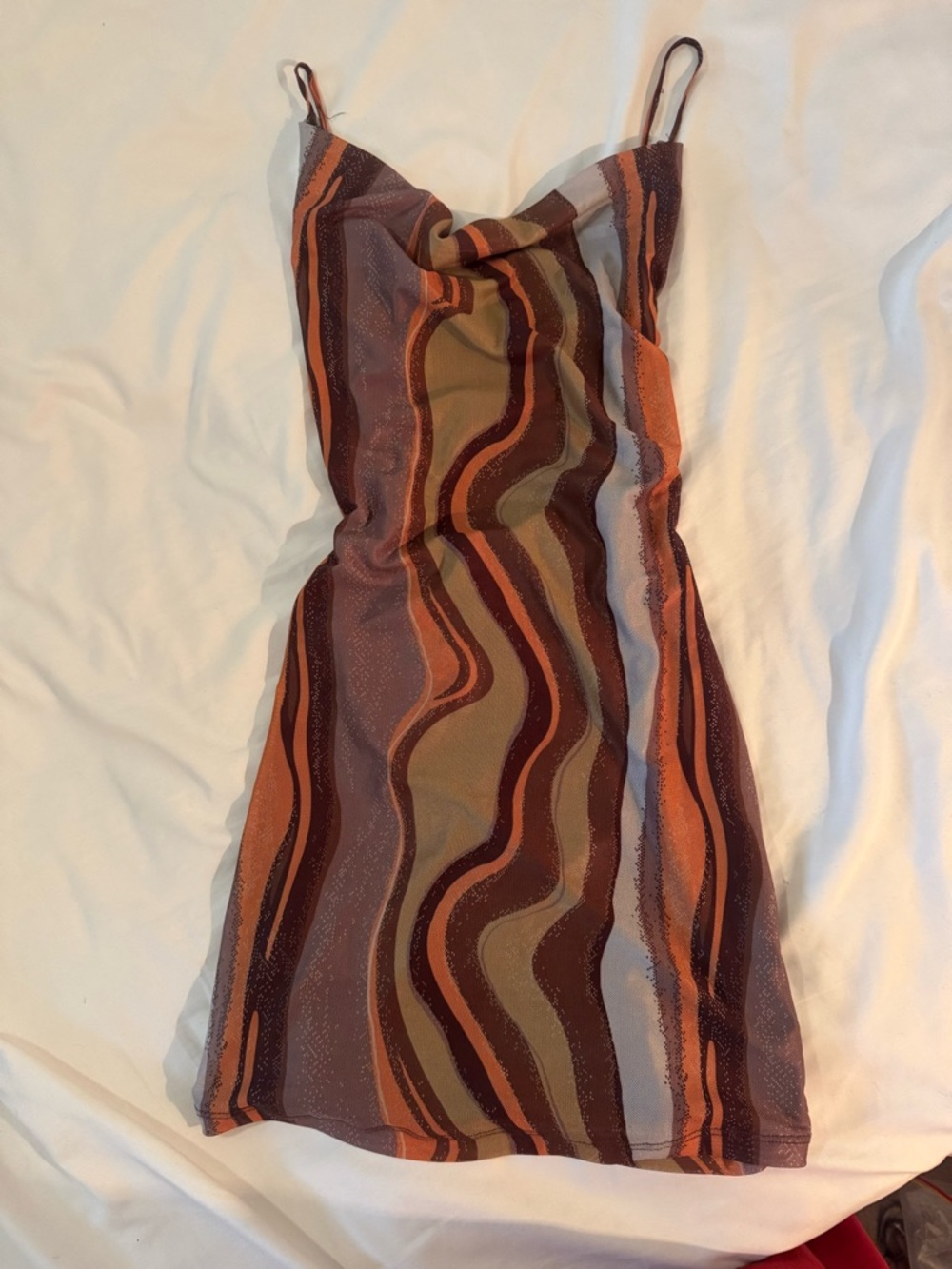 Motel Rocks Brown and Rust Mesh Panel Dress - Picture 5 of 7